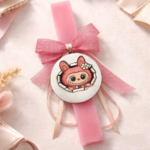 Χειροποίητη Πασχάλινη Λαμπάδα με σουβέρ Labubu