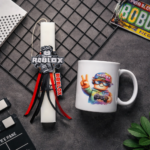 Χειροποίητη Πασχαλινή Λαμπάδα μπρελοκ Roblox με κούπα