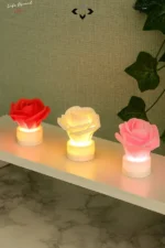 3 Piece Mini LED Rose Pattern Night Light Set Romantic Table Lamp - Image 3