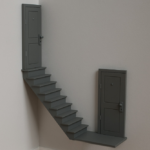 Surreal Stairs & Doors 3D Printed Wall Art