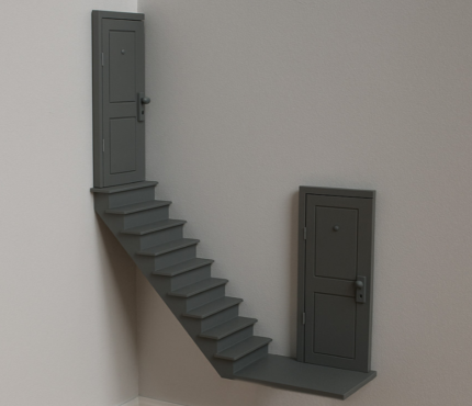 Surreal Stairs & Doors 3D Printed Wall Art