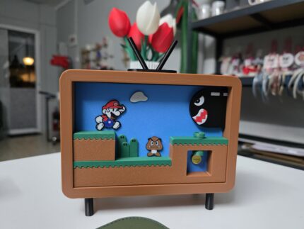 Super Mario 3D Retro TV – Χειροποίητο Διακοσμητικό Gamer