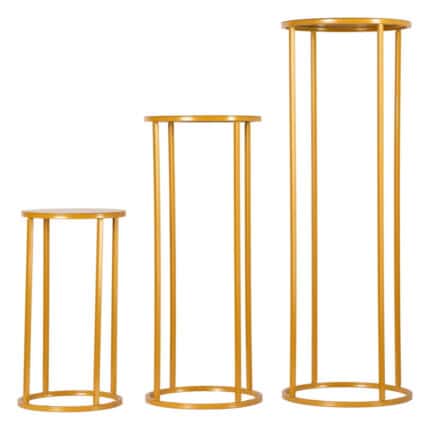Σετ Στρογγυλές Μεταλλικές Βάσεις Διακόσμησης – Gold Elegance (E91)
