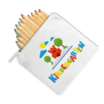 Custom Σετ Ζωγραφικής: Πορτοφολάκι (10x10cm) με 12 Ξυλομπογιές – Προσωποποιημένο Δώρο & Μπομπονιέρα